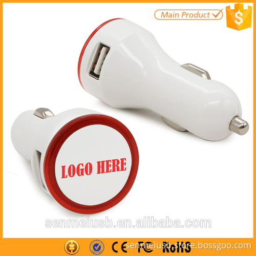 promotion kit 2 port round car charger adapter